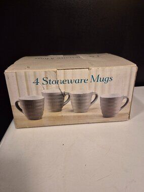 STONEWARE MUGS 4-PACK